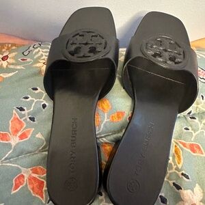 Tory Burch Black Logo Sandals